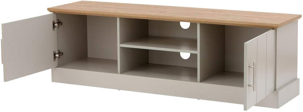 Large TV Unit with Cupboards &amp; Open Shelving