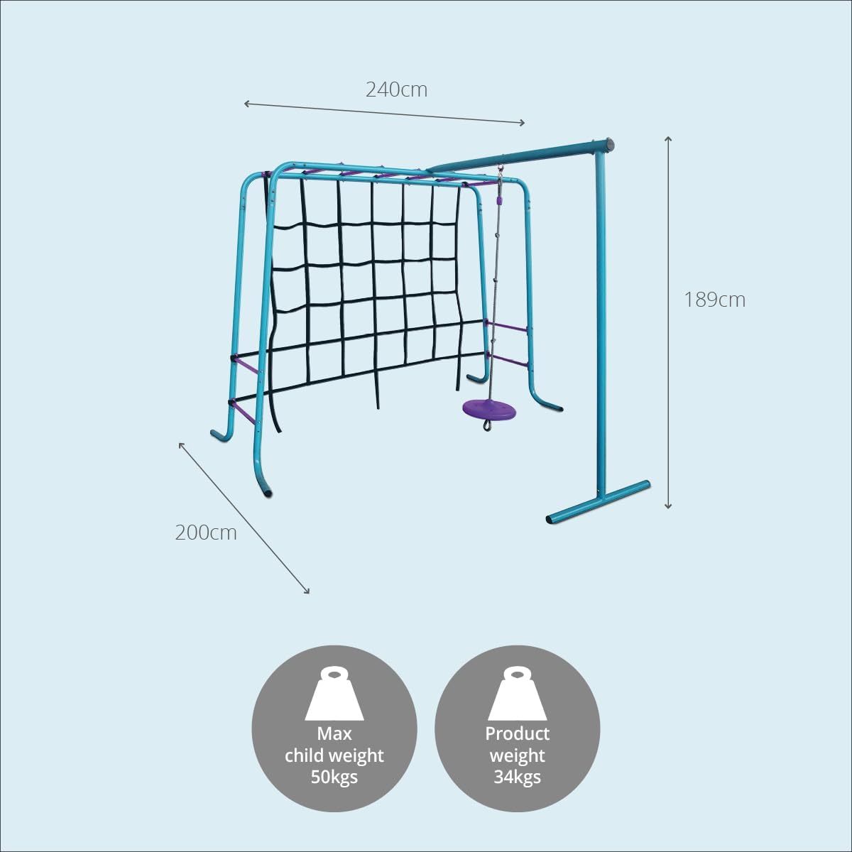 Outdoor Metal Climbing Frame with Monkey Bars
