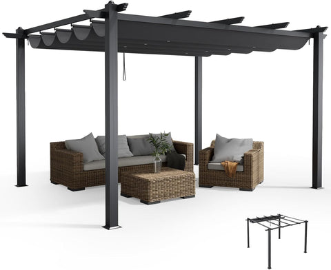 The Fellie 3M x 4M Aluminium Pergola with Retractable Roof