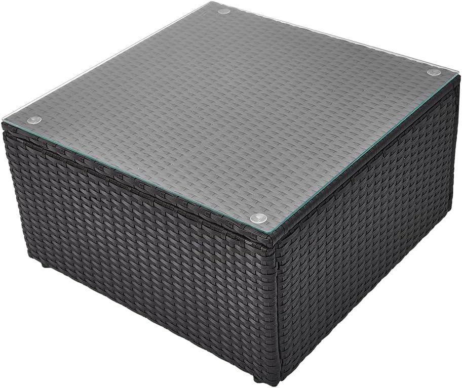 5 Seater Rattan Garden Furniture Corner Sofa Set with Coffee Table