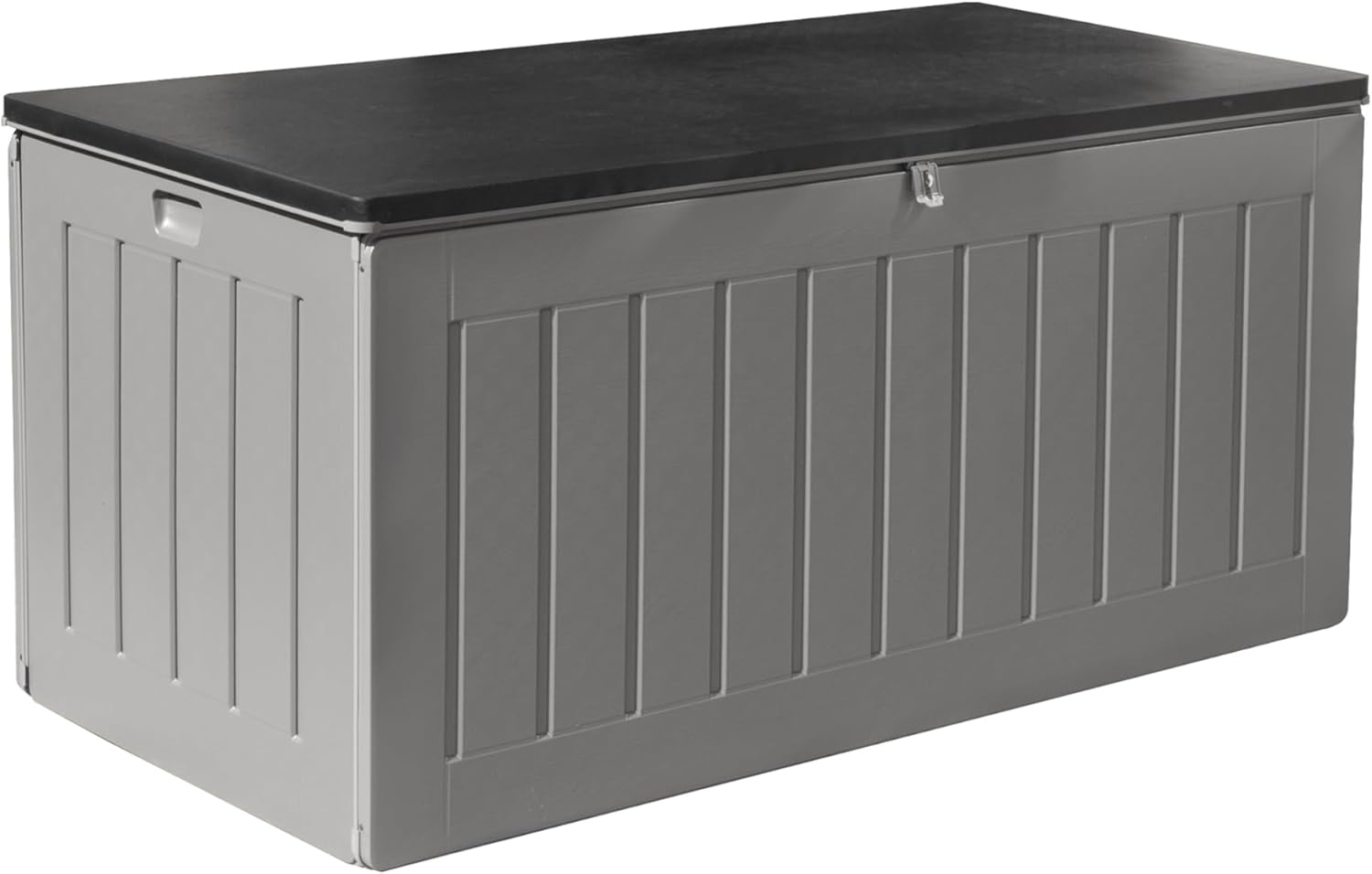 Garden Store Direct 830L/220 Gallon MASSIVE Capacity Outdoor Garden Storage Box Plastic Shed - Weatherproof &amp; Sit On with Wood Effect Chest (830 Litre