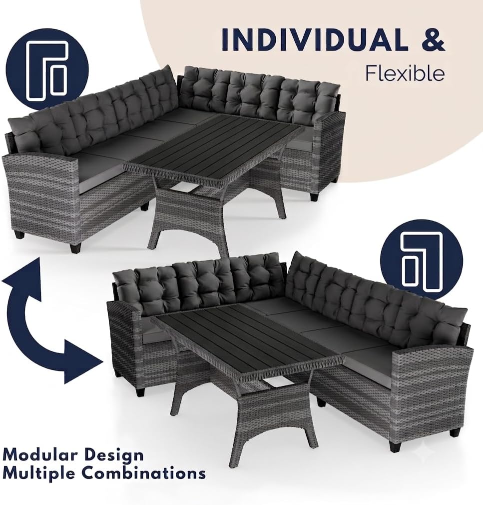 Garden Corner Lounge Dining Table Set