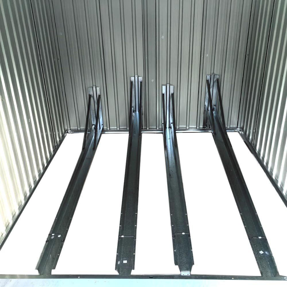 Metal Garden Shed Storage Bike Shed Pent Tool Shed House Galvanized Steel 4 Removable Gravity Locking Racks Can Put 4 Bicycles (4R)