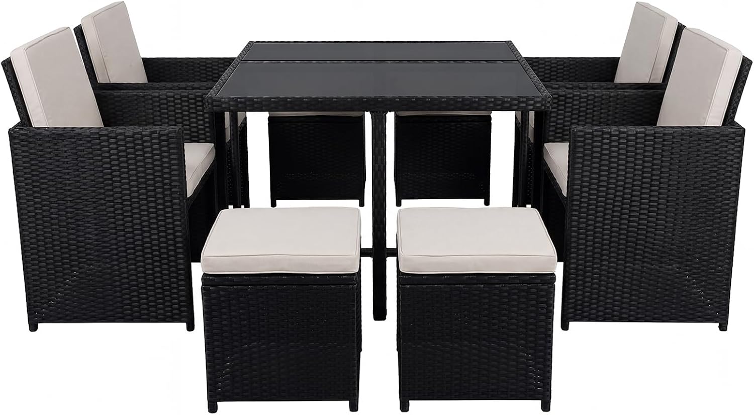 8 Seater Rattan Garden Dining Set with Table