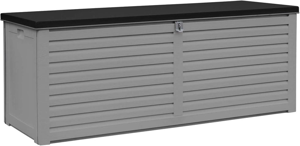 390L Garden Storage Box Waterproof Plastic Outdoor Storage Box with Lockable Lid