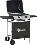 2 Burner Gas BBQ Trolley with Lid