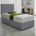 Premium Plain Fabric Divan Bed Set With Mattress