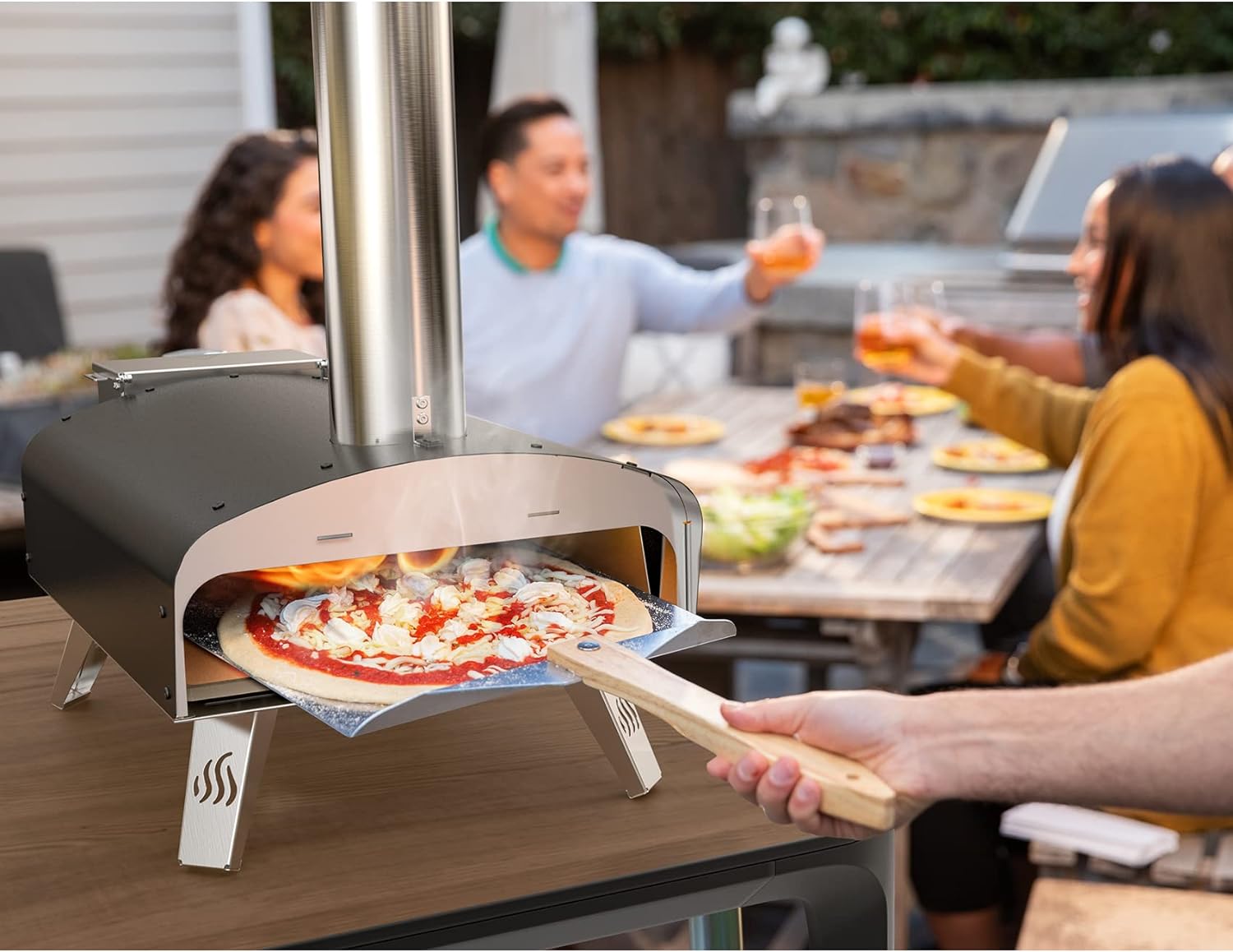 Outdoor Wood &amp; Pellet Fired Pizza Oven for Garden