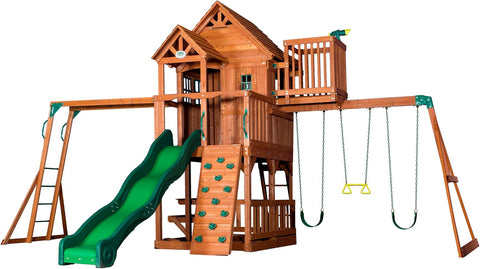 II Wooden Climbing Frame &amp; Swing Set with Slide