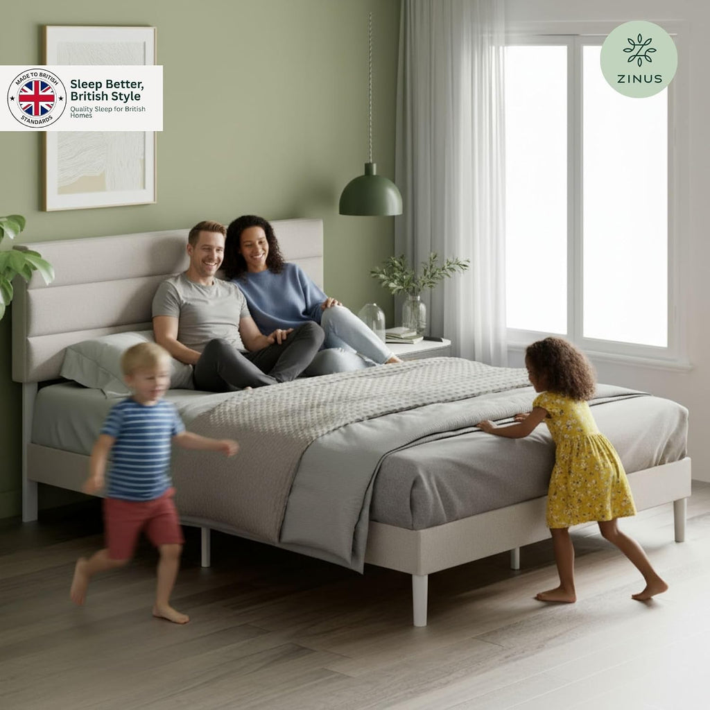 King Upholstered Bed Frame with Headboard (150 x 200 cm)