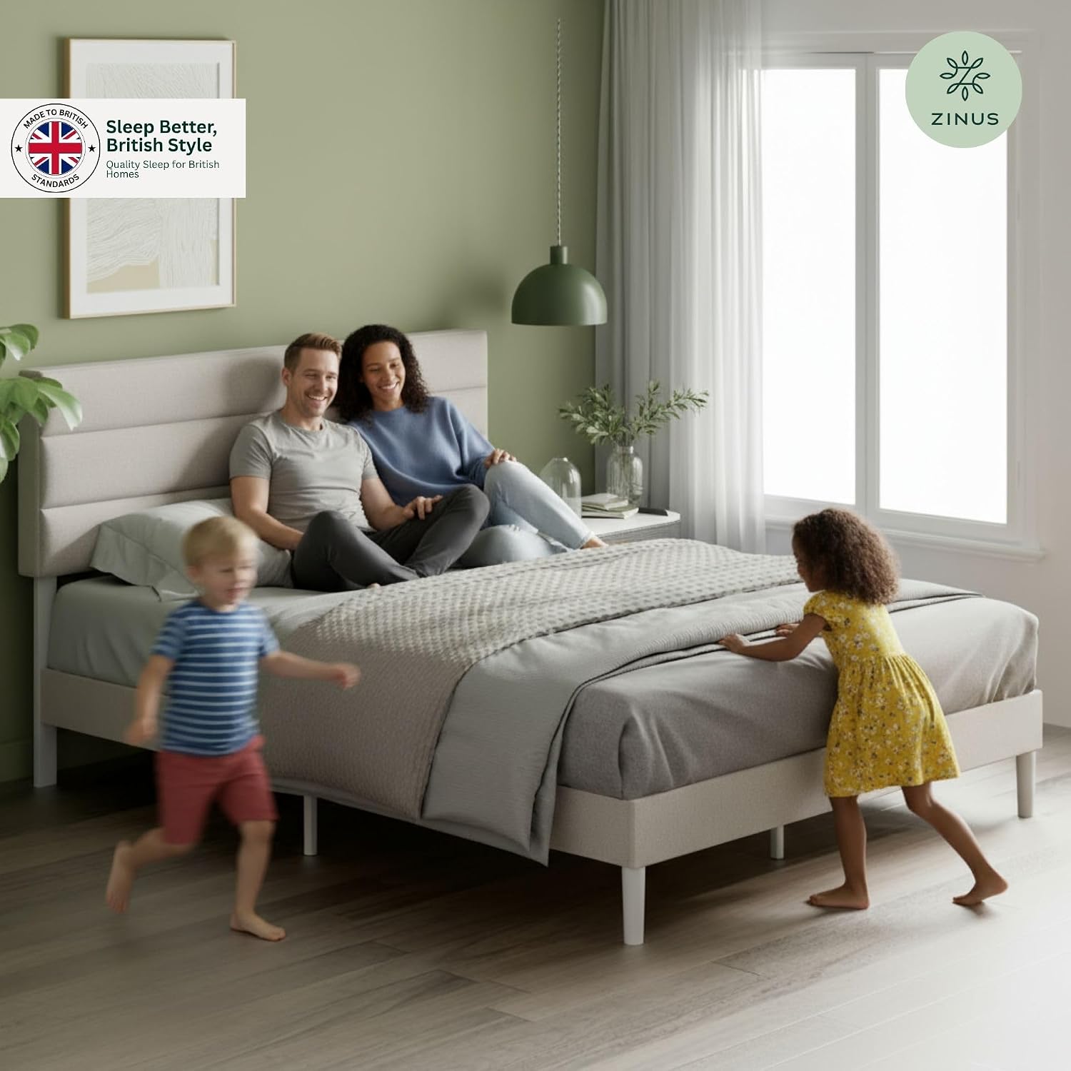 King Upholstered Bed Frame with Headboard (150 x 200 cm)