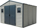 10.5 x 8 (8.02 m2) Plastic Garden Shed with Metal Foundation Kit and 2 Fixed Window