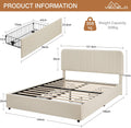 4ft6 Double Bed Frame with 4 Storage Drawers