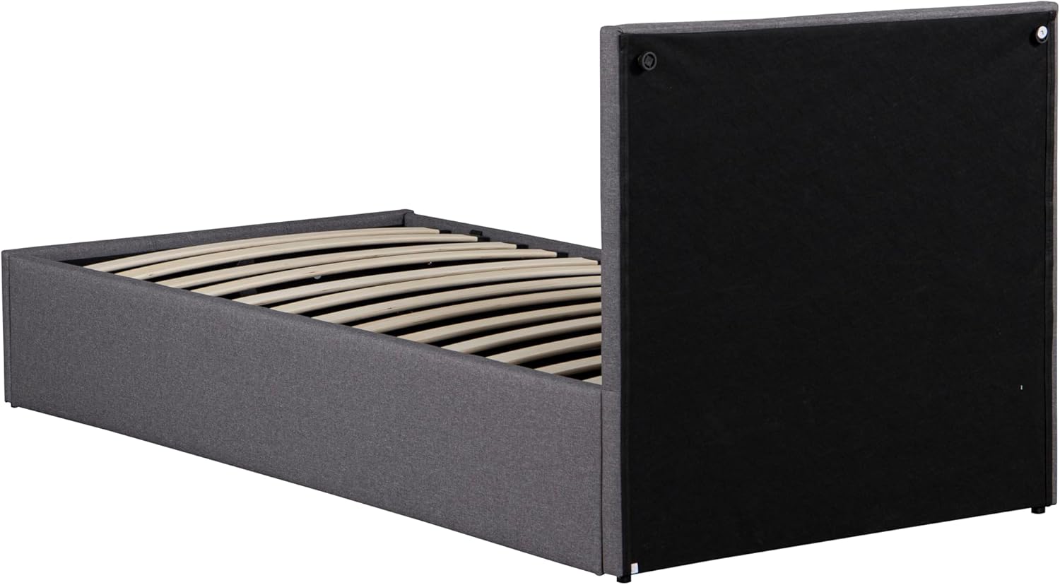 Double (4ft6) Grey Fabric Ottoman Storage Bed