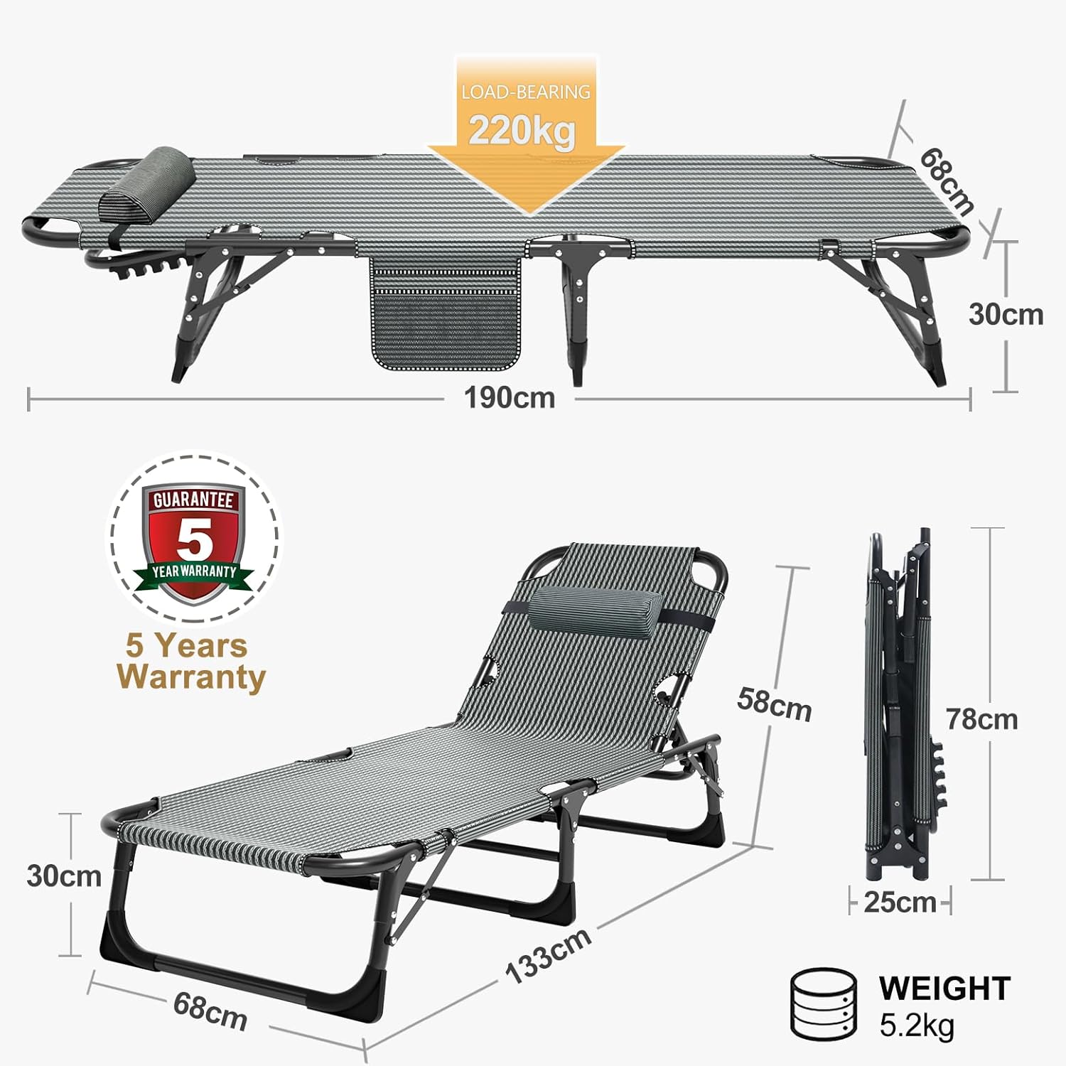 Sun Lounger for Garden