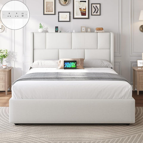 4ft6 Double Ottoman Bed Frame with Hydraulic Lift-Up Storage