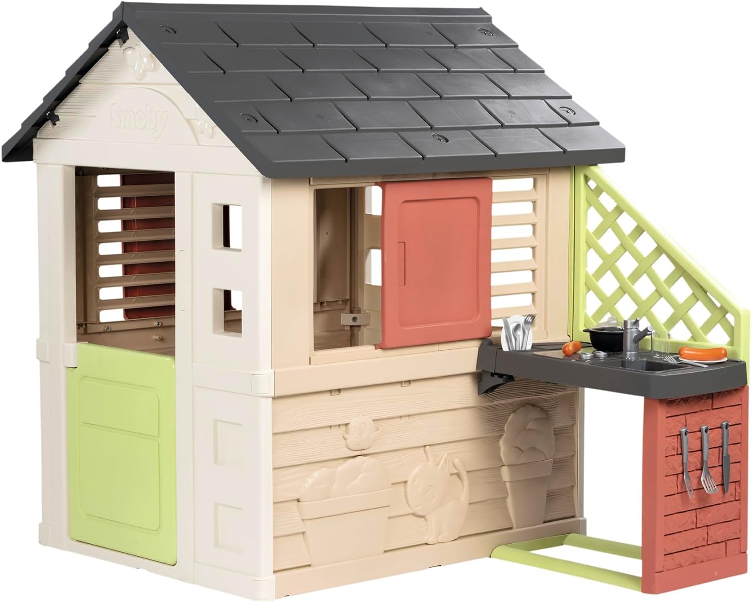 PLAYHOUSE + KITCHEN PLAYHOUSE. Indoor/outdoor sustainable play with 51% recycled material