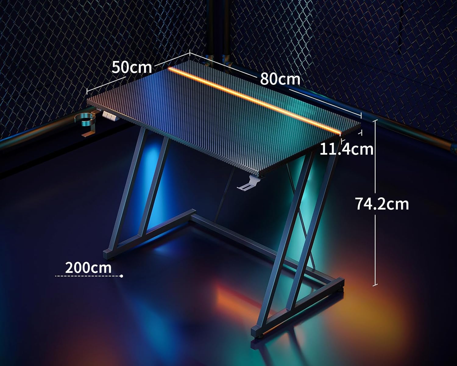 Gaming Desk with LED Lights