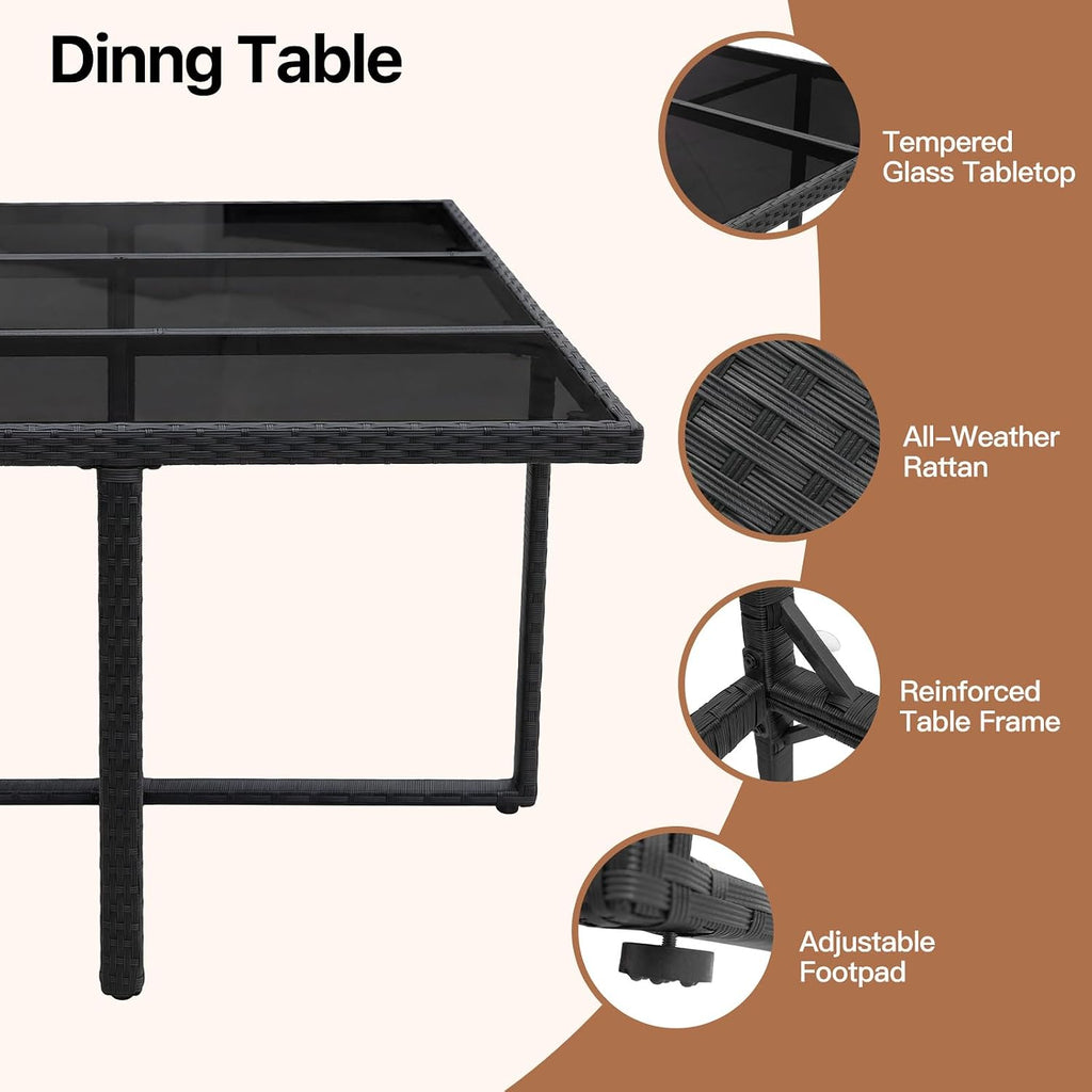 10 Seater Rattan Garden Dining Set with Large Table