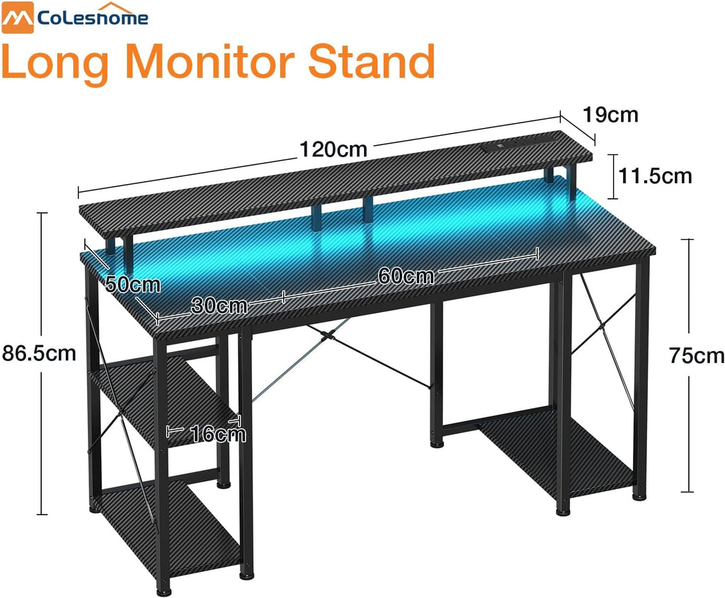 Gaming Desk with LED Lights