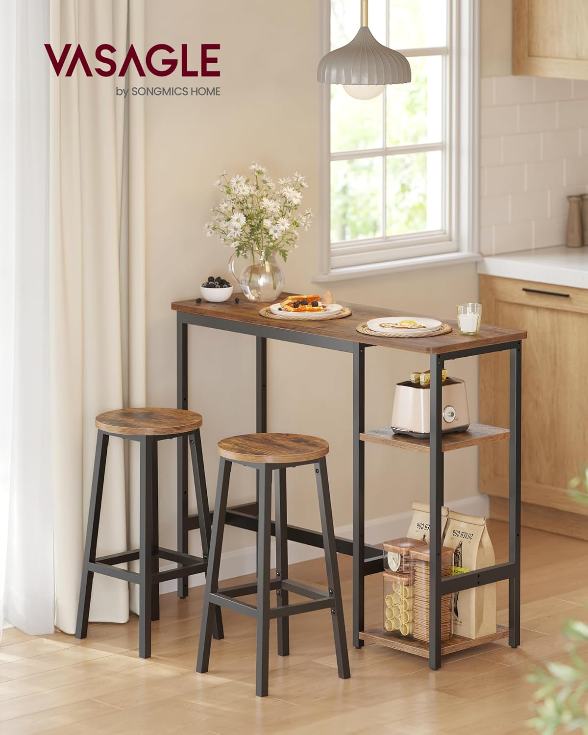 Table Set with 2 Stools