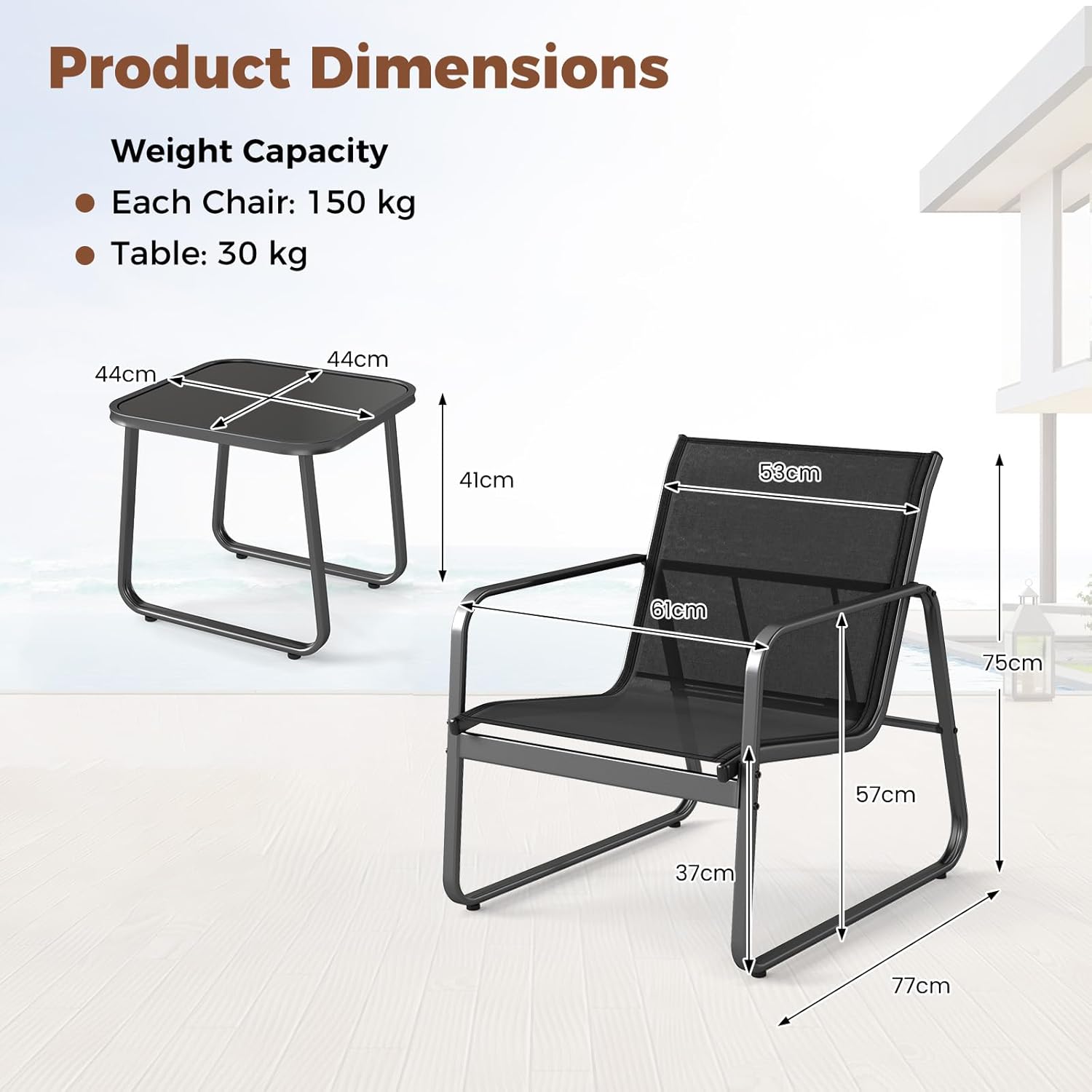 3-Piece Patio Bistro Set