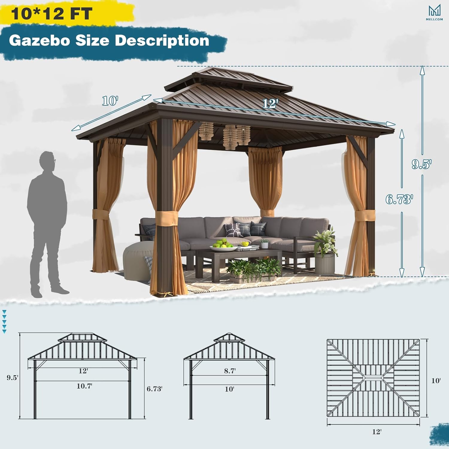 3x3.6M Hardtop Gazebo