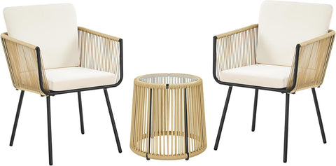 3-Piece Outdoor PE Rattan Bistro Dining Set