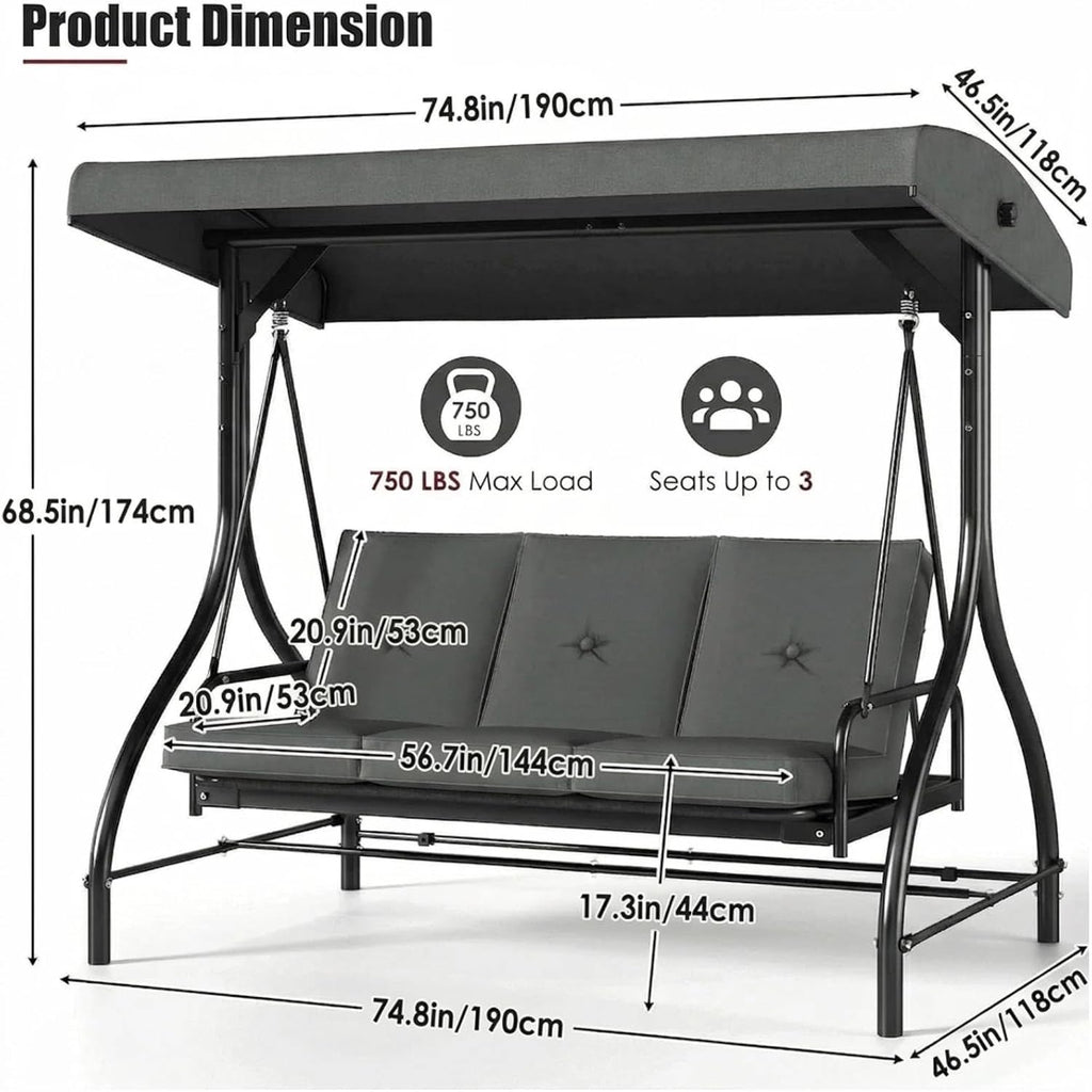 3 Seater Garden Swing