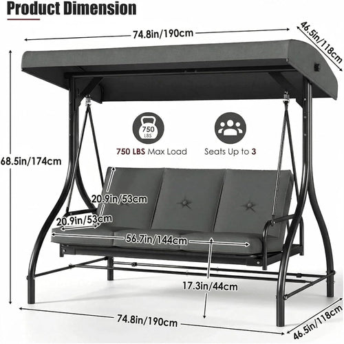3 Seater Garden Swing