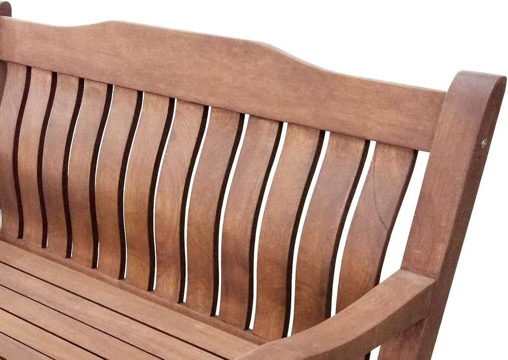 2 Seat Wooden Garden Bench - 120cm Outdoor Patio Seating