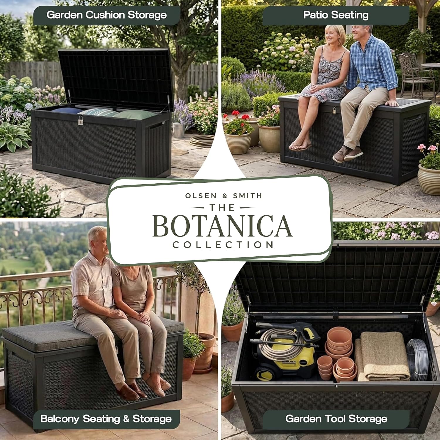 980L XXL Garden Storage Box &amp; Bench Seat