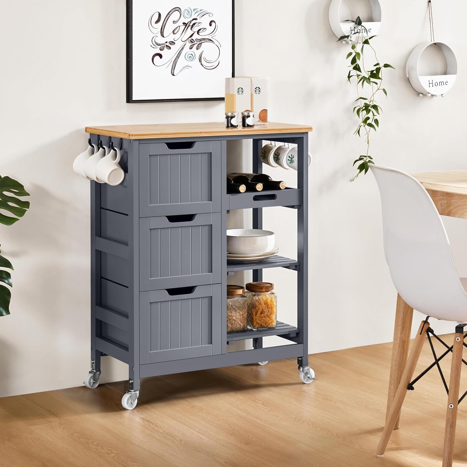 Kitchen Storage Trolley on Wheels