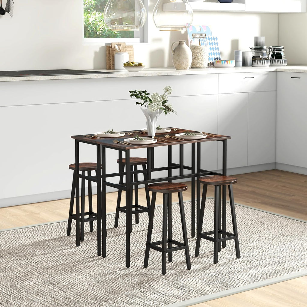 6-Piece Breakfast Bar Table and Stools Set
