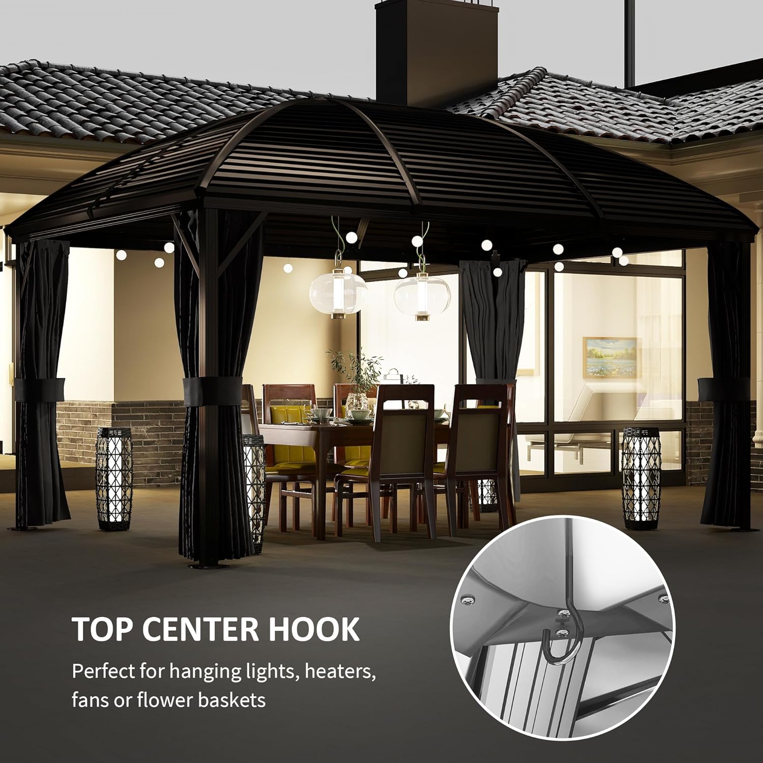 3 x 4m Hardtop Gazebo Canopy with Metal Roof
