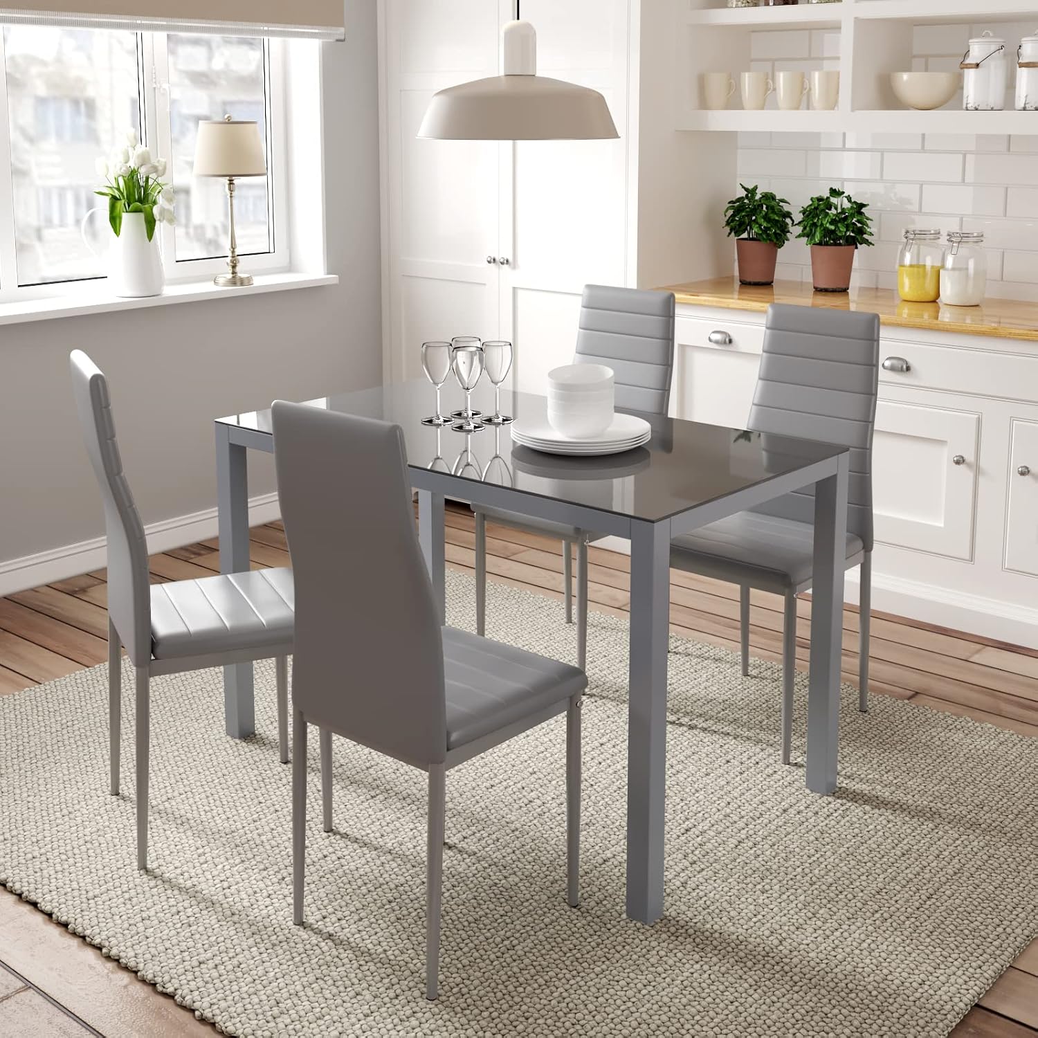 Dining Table and Chairs Set 6