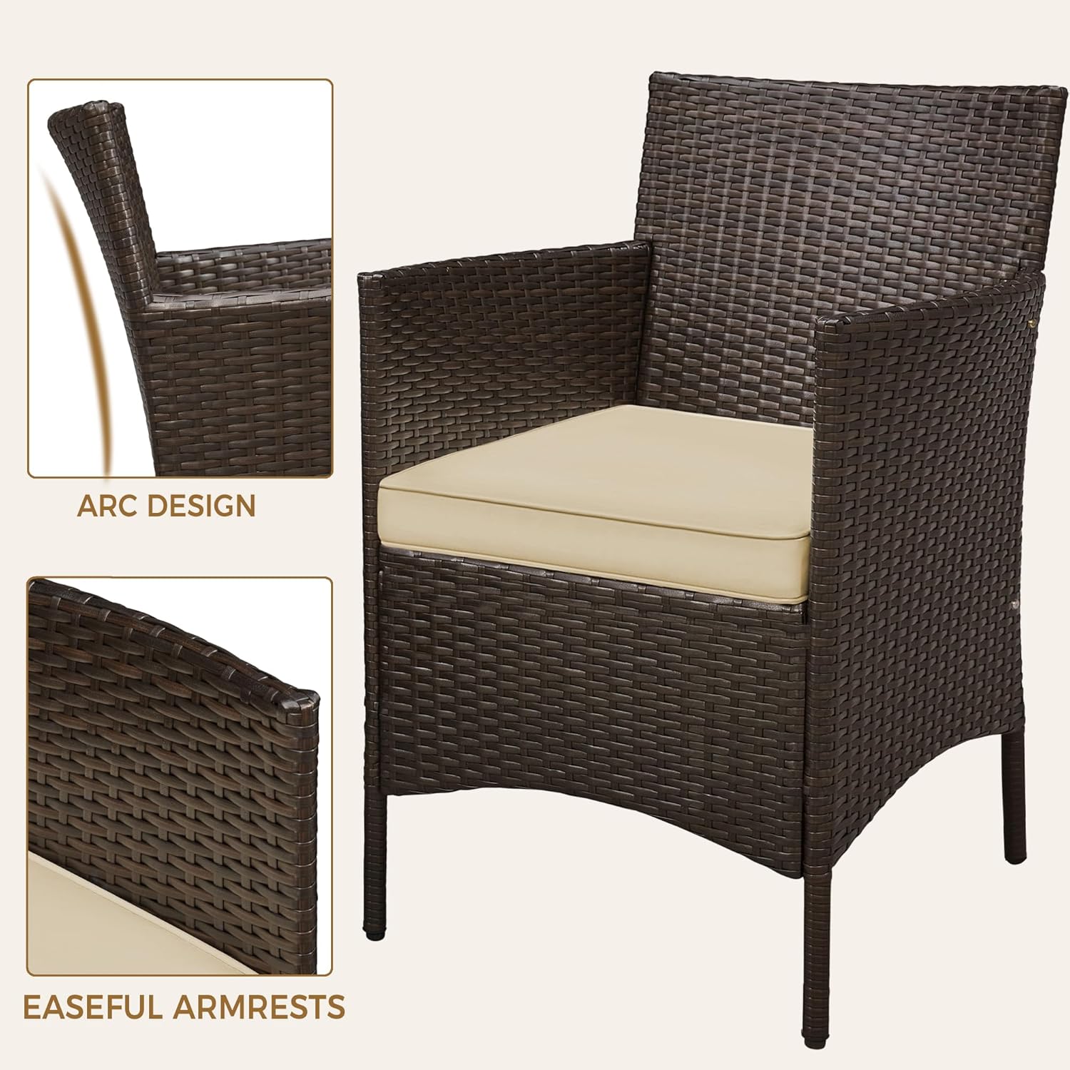 3-Piece Rattan Garden Set