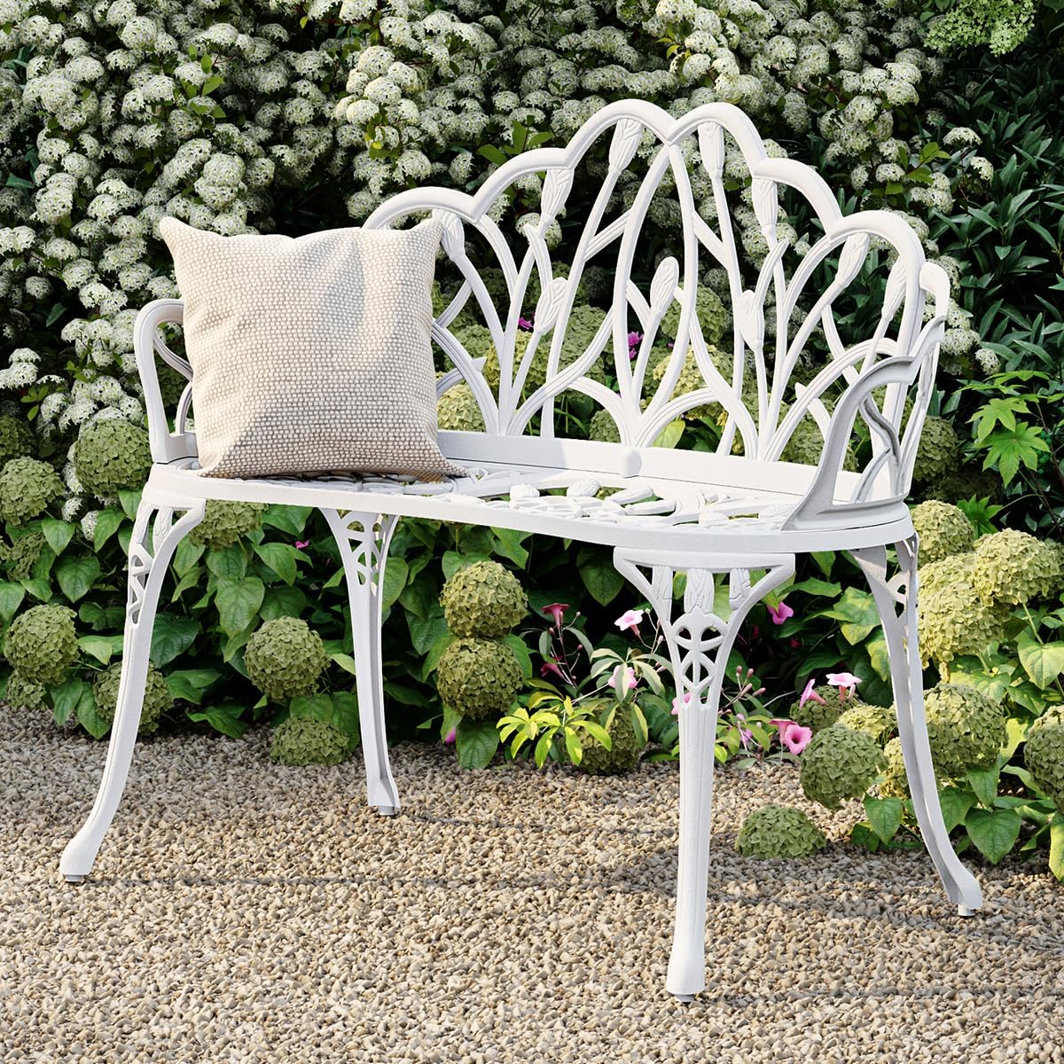 Aluminium White Tulip Bench