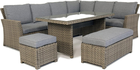 9 Seat Corner Rattan Wicker Garden Lounge Set with Cushions
