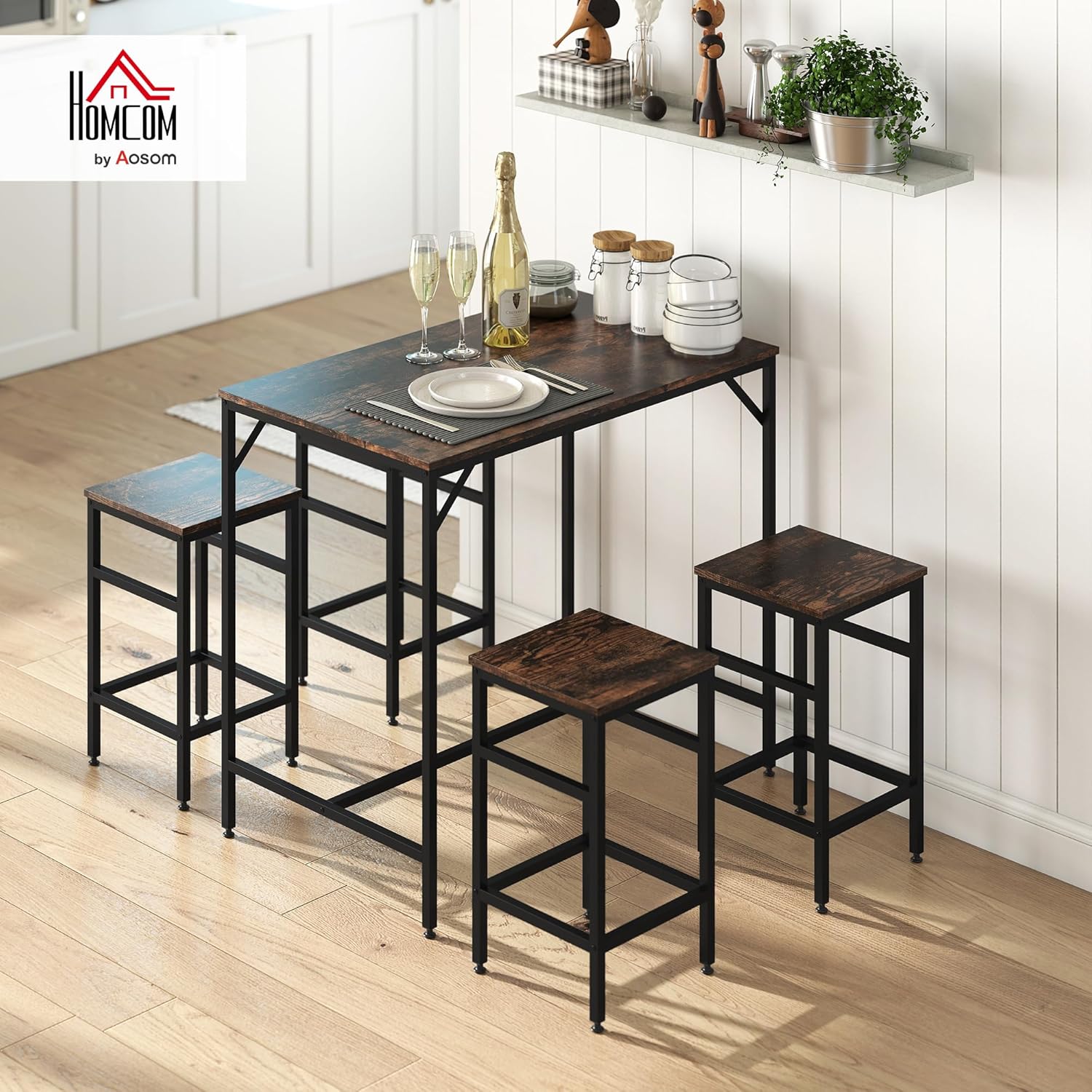 5-Piece Breakfast Bar Table and Stools Set