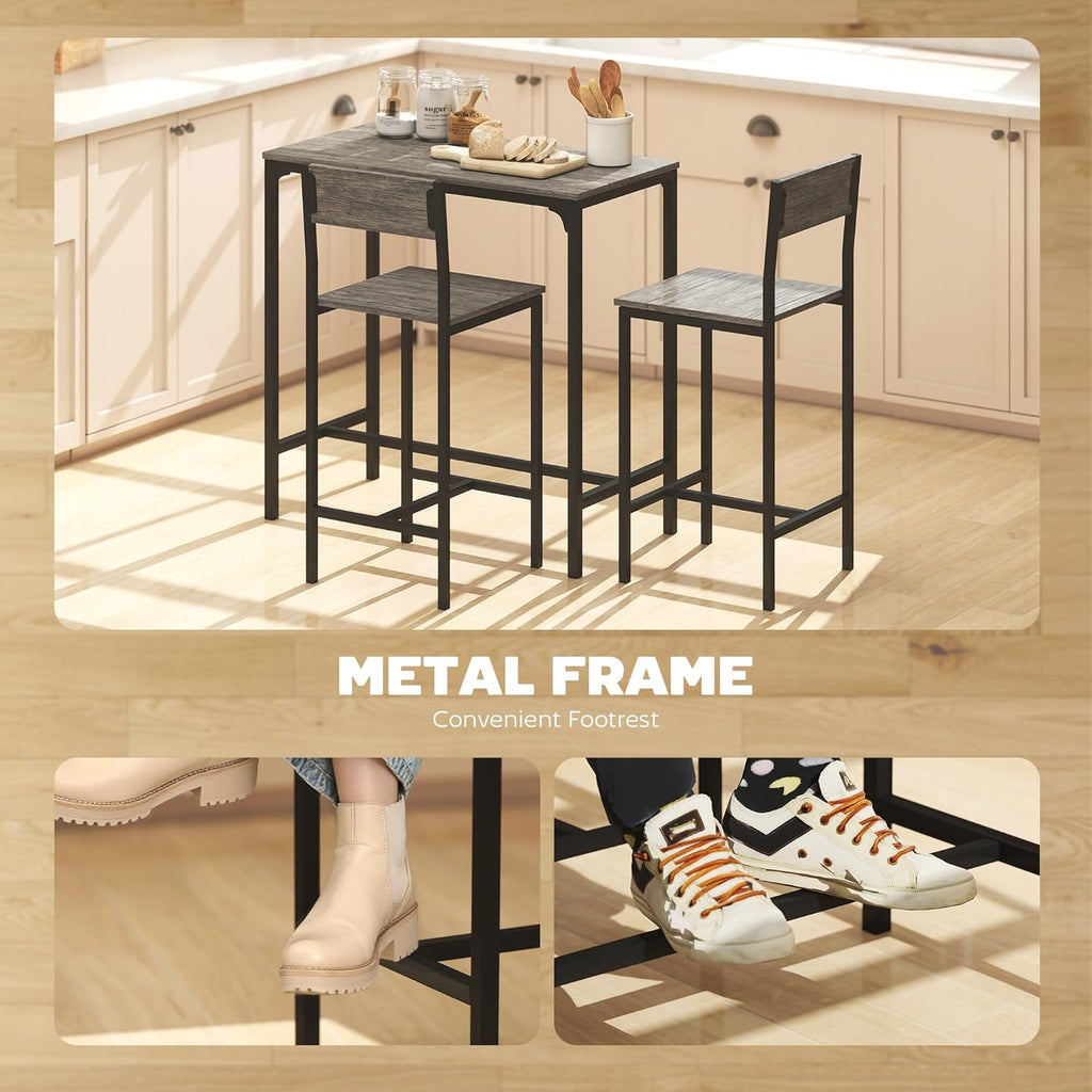 3-Piece Bar Table and Stools Set