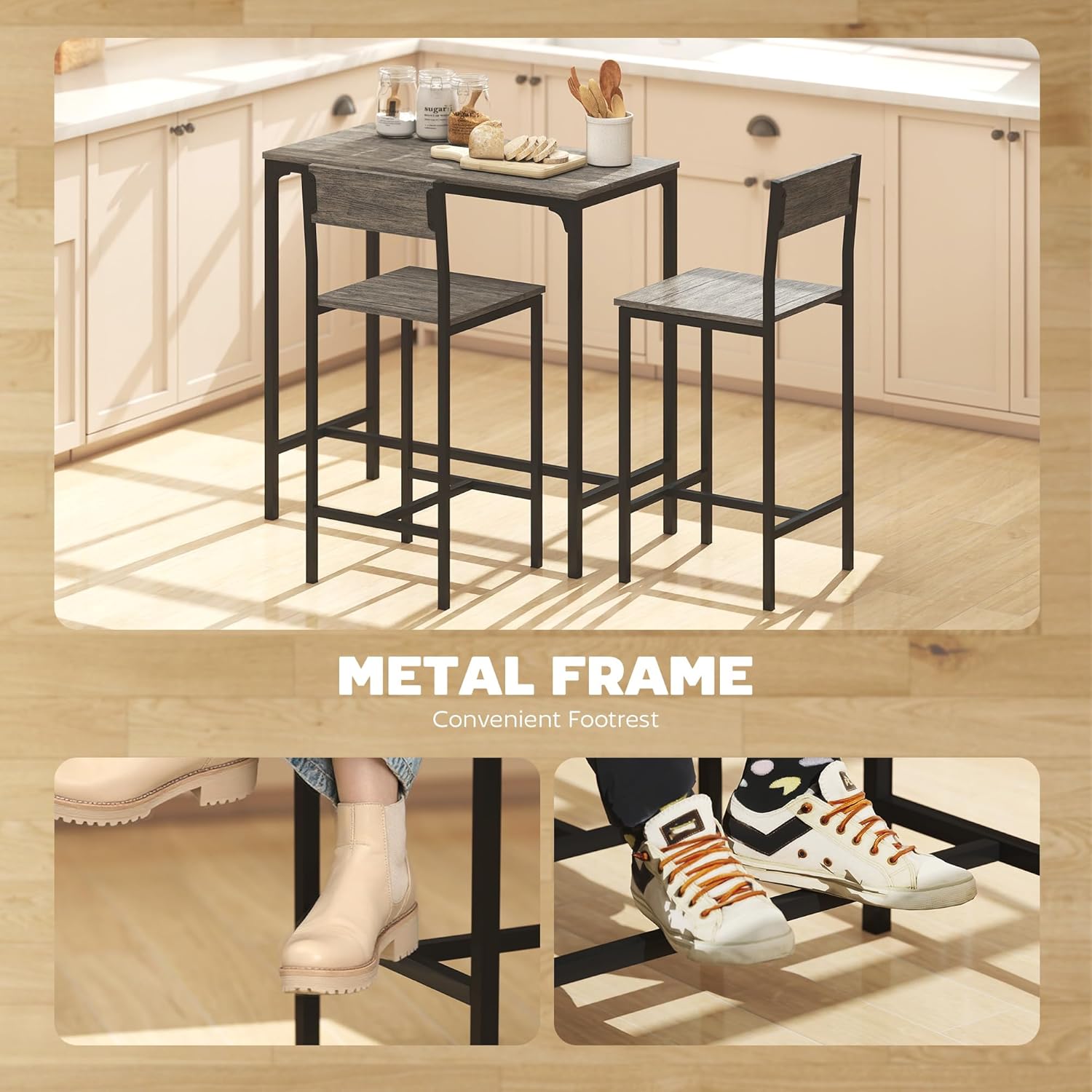 3-Piece Bar Table and Stools Set