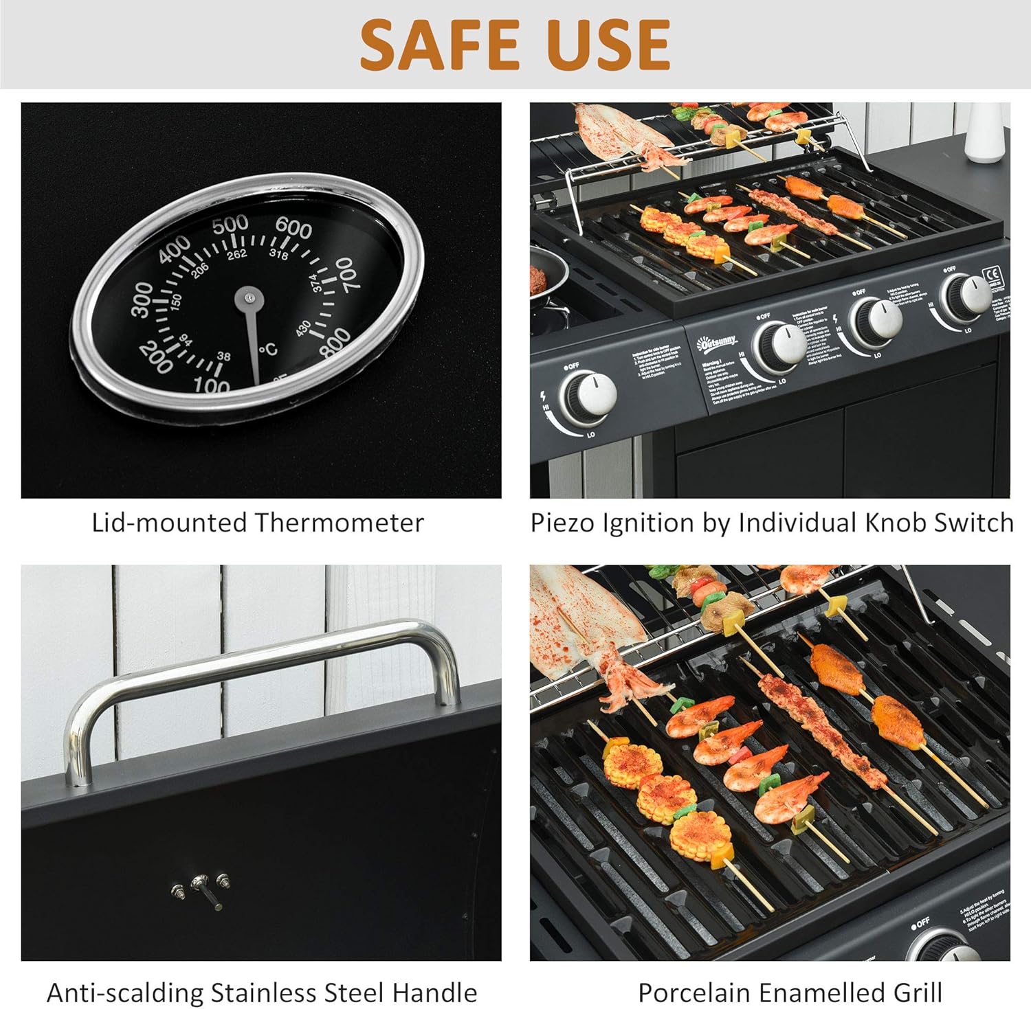 3+1 Burner Gas BBQ Grill