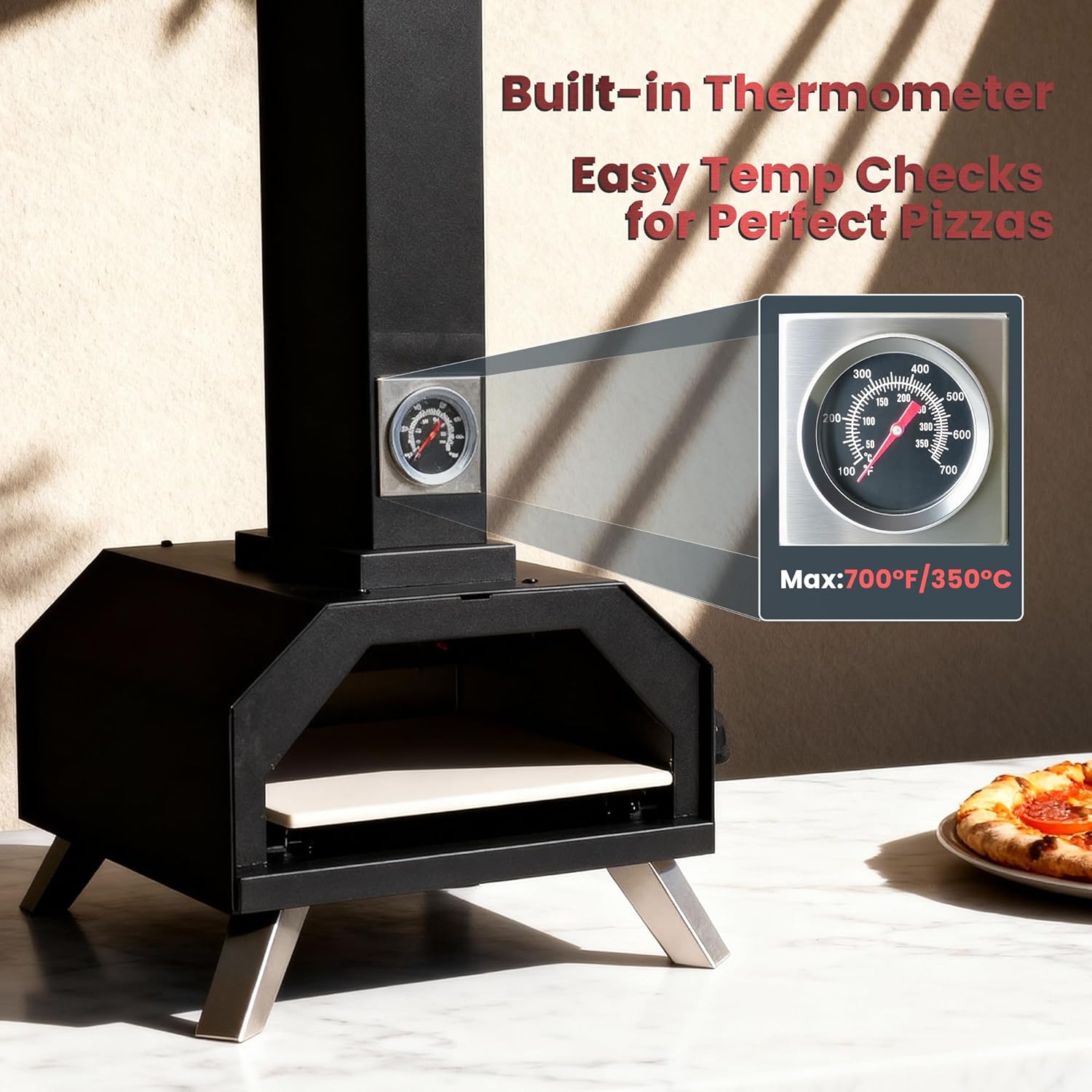 Outdoor Pizza Oven 30 CM Portable Wood Fired Pellets Pizza Ovens