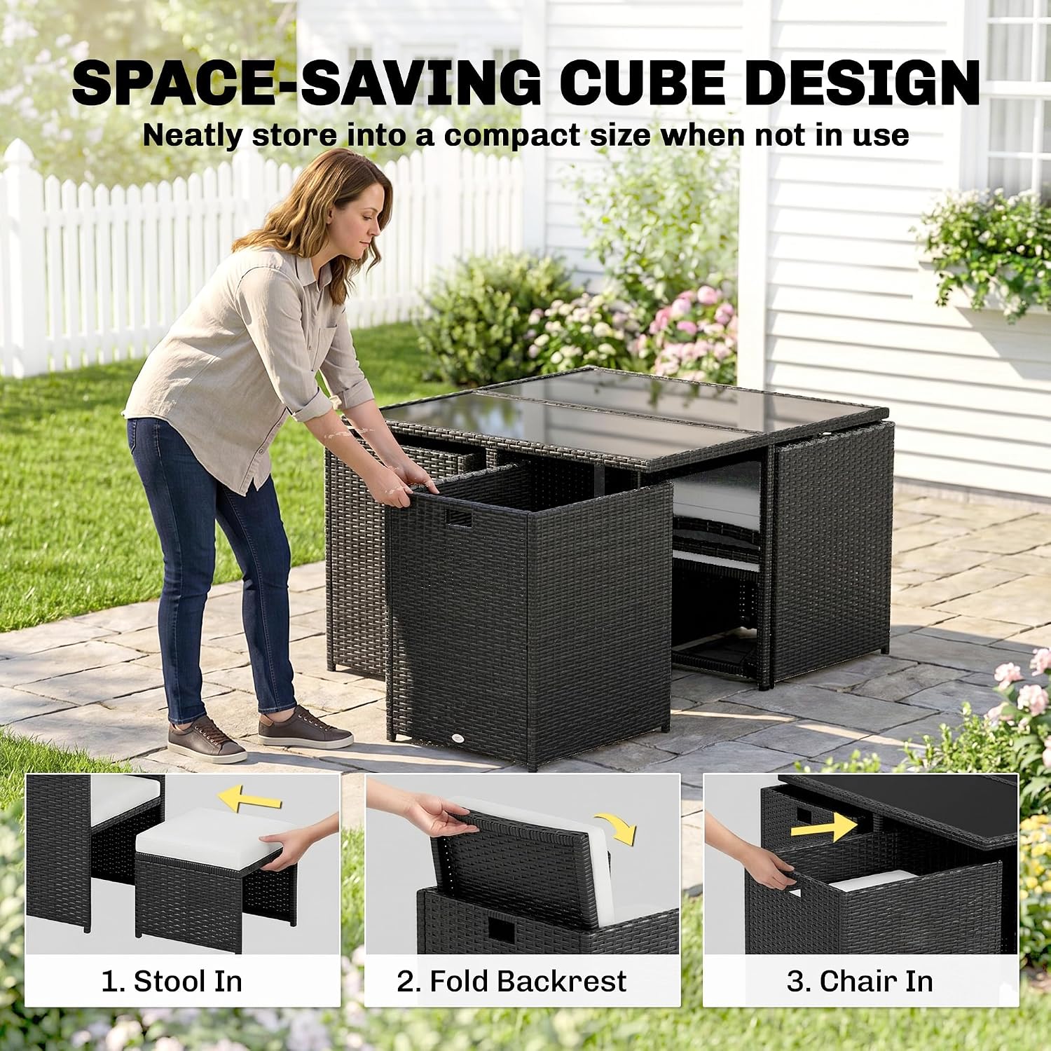 8 Seater Rattan Cube Garden Furniture Set