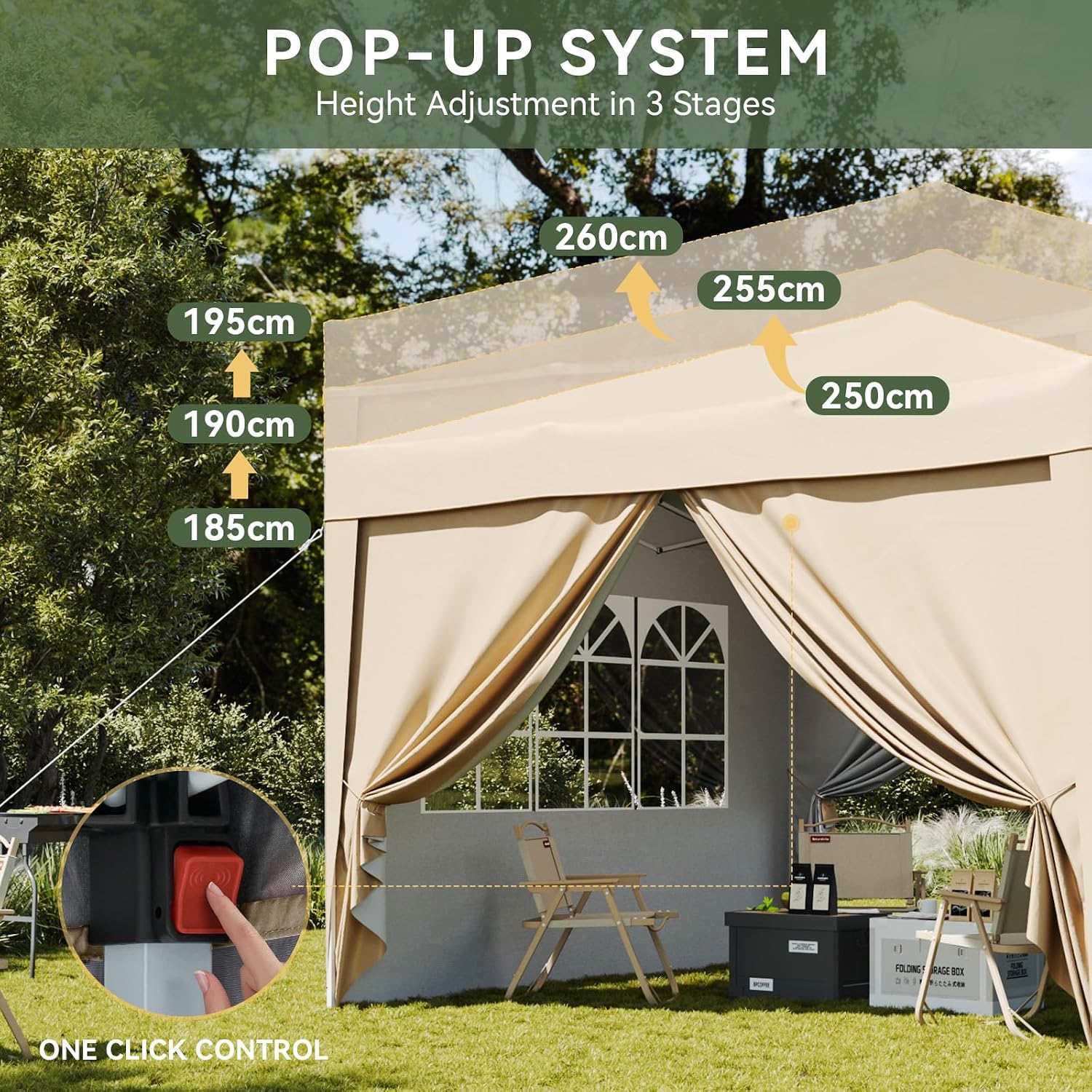 Gazebo with Sides 3m x 3m