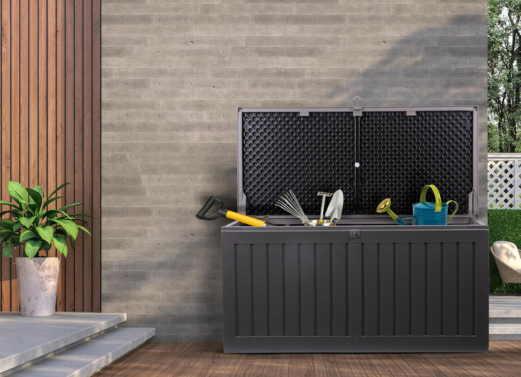 Waterproof Cushion Storage Bench 270L Plastic Outdoor Balcony Storage Box