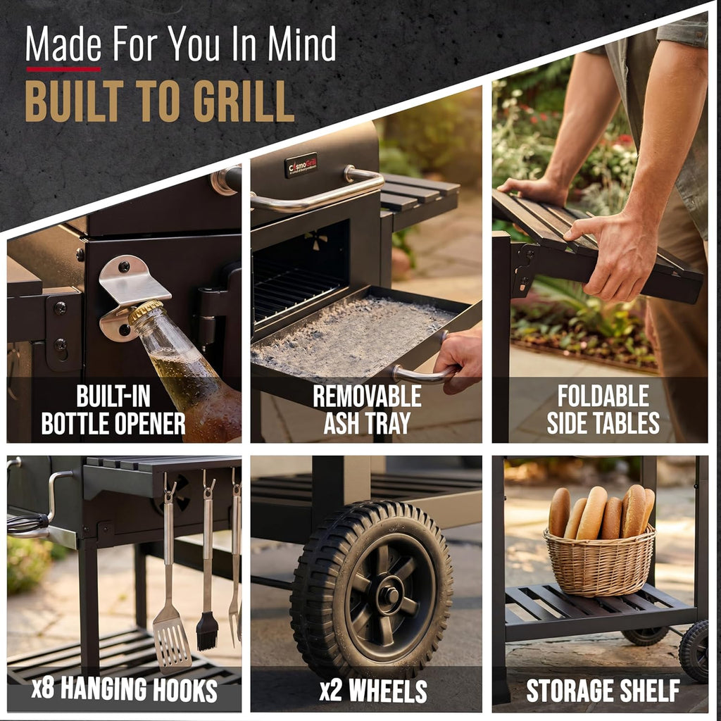 Outdoor XXL Smoker Barbecue Charcoal Portable BBQ Grill
