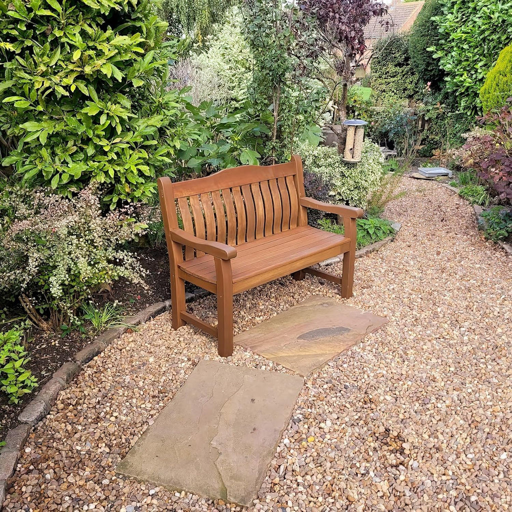 2 Seat Wooden Garden Bench - 120cm Outdoor Patio Seating