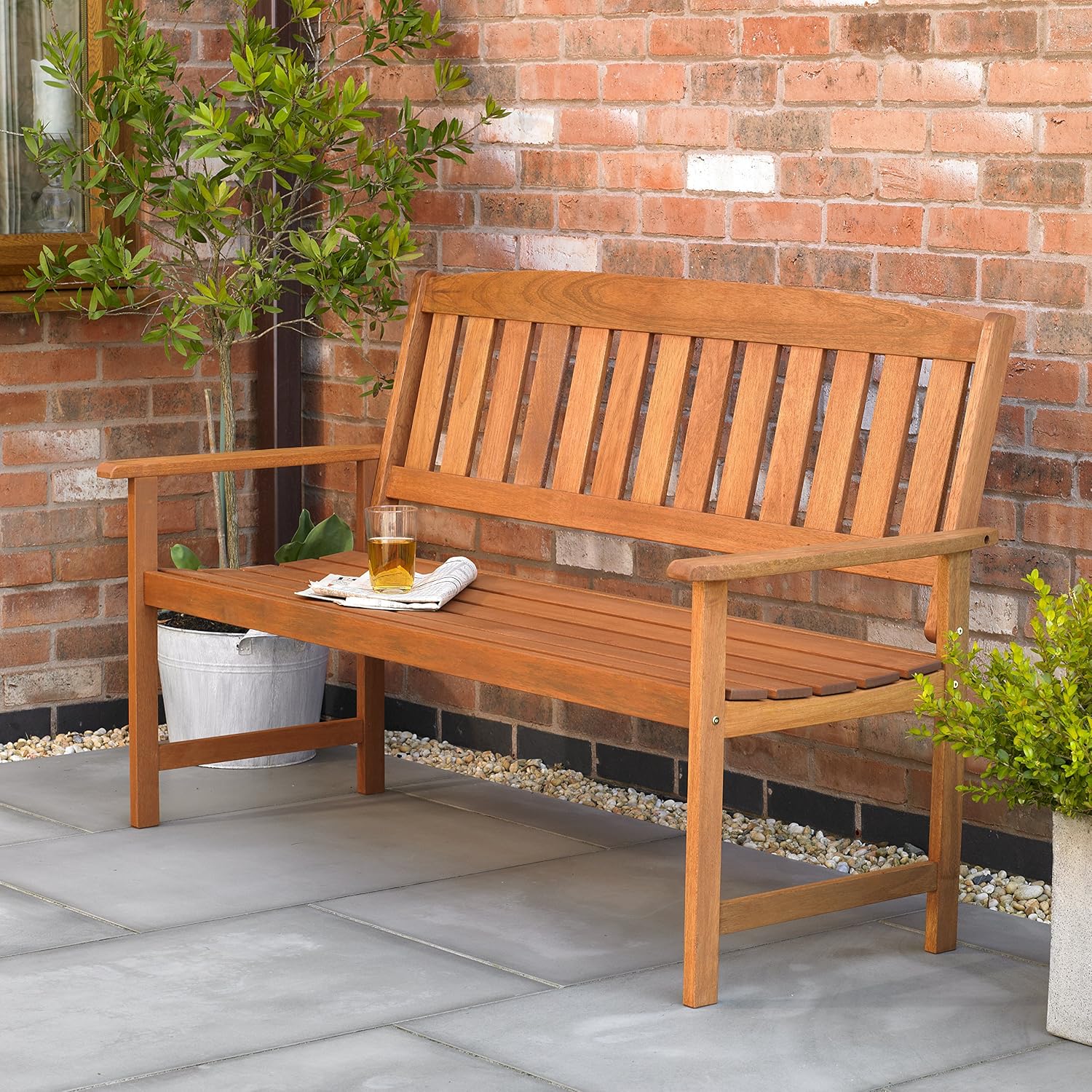 3 Seater Hardwood Garden Patio Bench